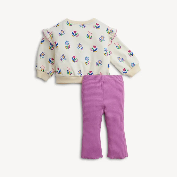 Floral Ivory Sweater Set