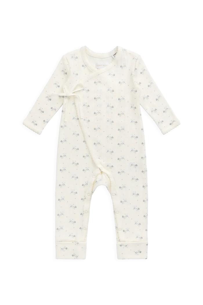 Floral Pointelle Kimono Playsuit