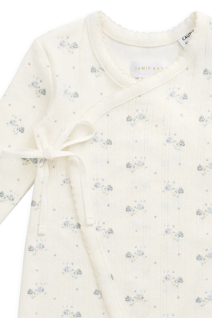 Floral Pointelle Kimono Playsuit