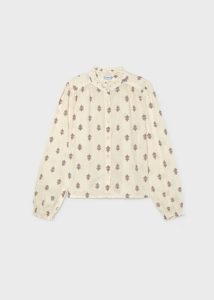 Floral Printed Jacquard Blouse