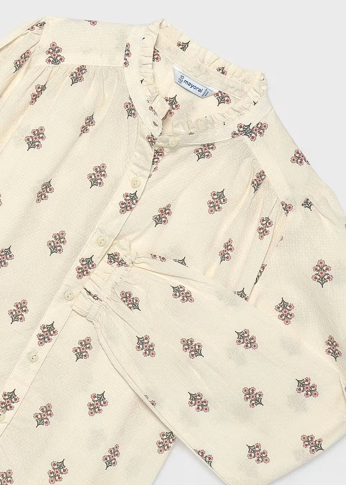 Floral Printed Jacquard Blouse