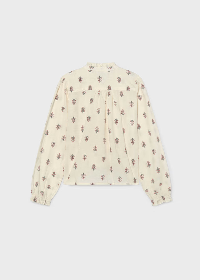 Floral Printed Jacquard Blouse