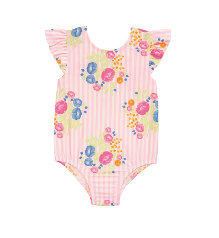 Floral Stripe Swimsuit