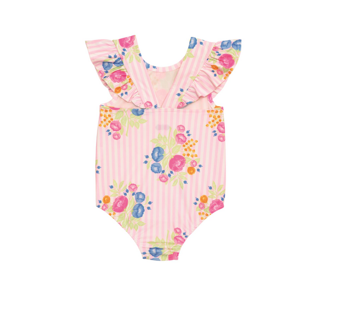 Floral Stripe Swimsuit