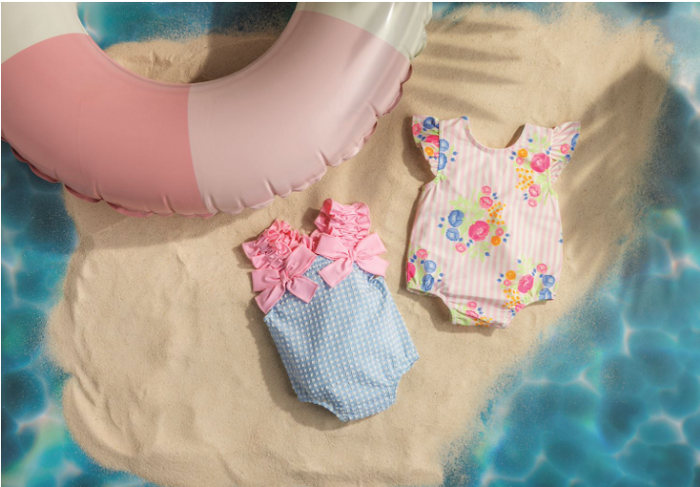 Floral Stripe Swimsuit
