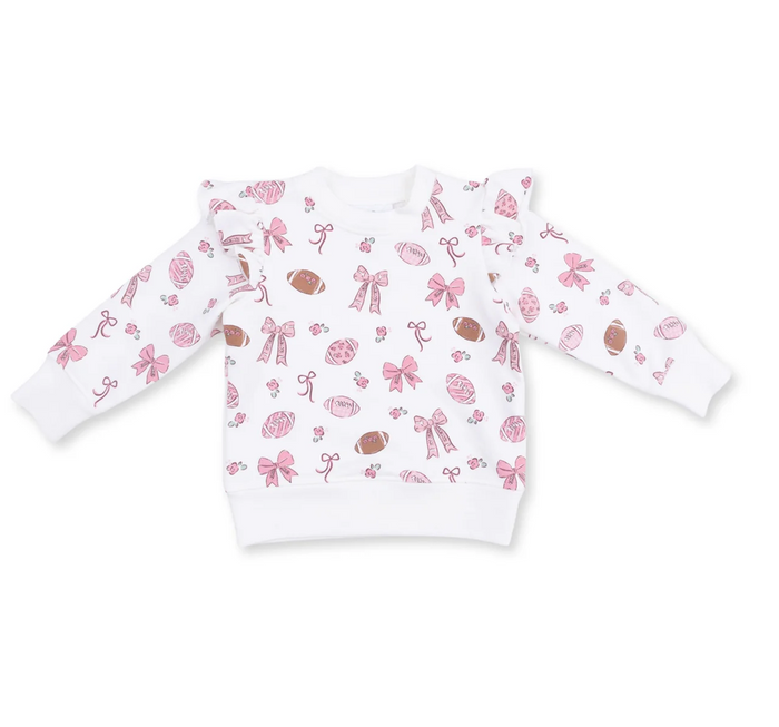 Footballs and Bows Sweatshirt Set