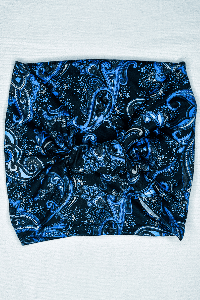Headband Accessory in Blue Paisley print from Diane Kroe