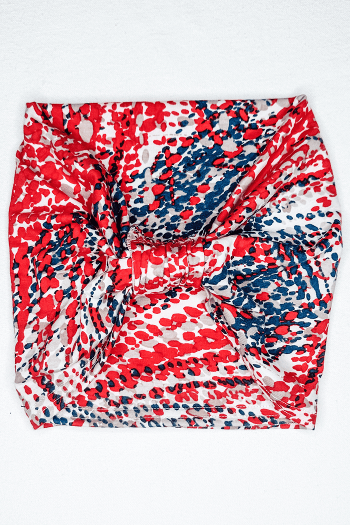 Headband Accessory in Whirlpool Red Navy print from Diane Kroe
