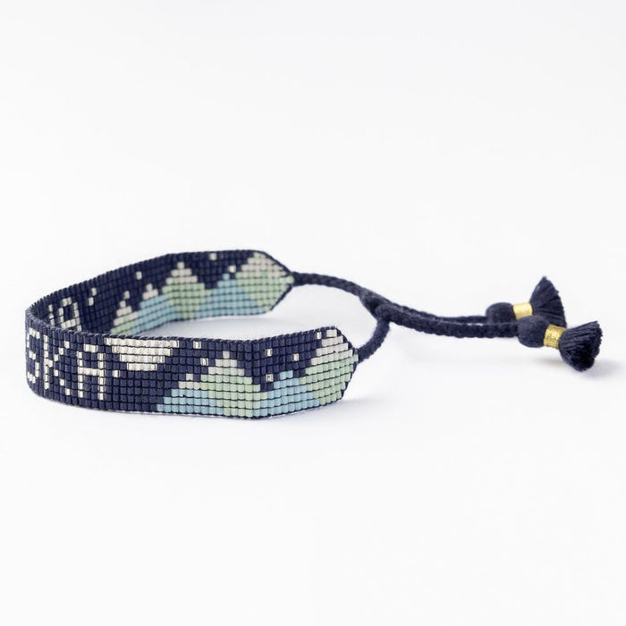 Gabby "Alaska" Adjustable Beaded Bracelet Navy Sliding Knot