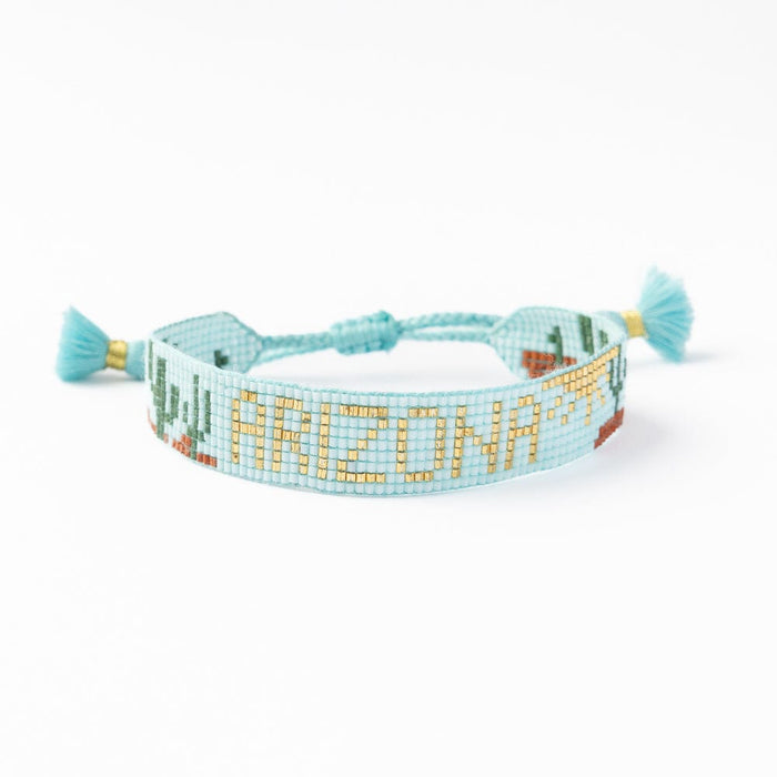 Gabby "Arizona" With Cactus Adjustable Beaded Bracelet Sliding Knot