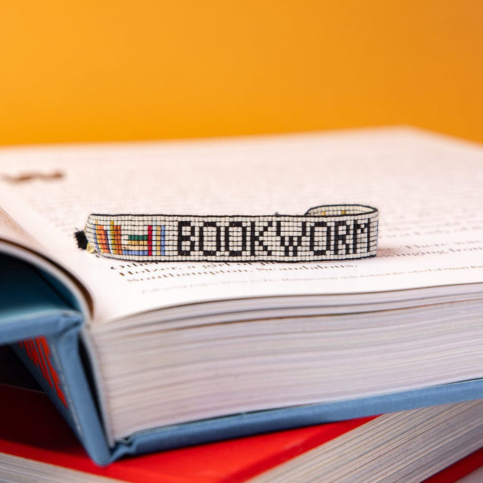 Gabby "Bookworm" Adjustable Beaded Bracelet Ivory Bracelet
