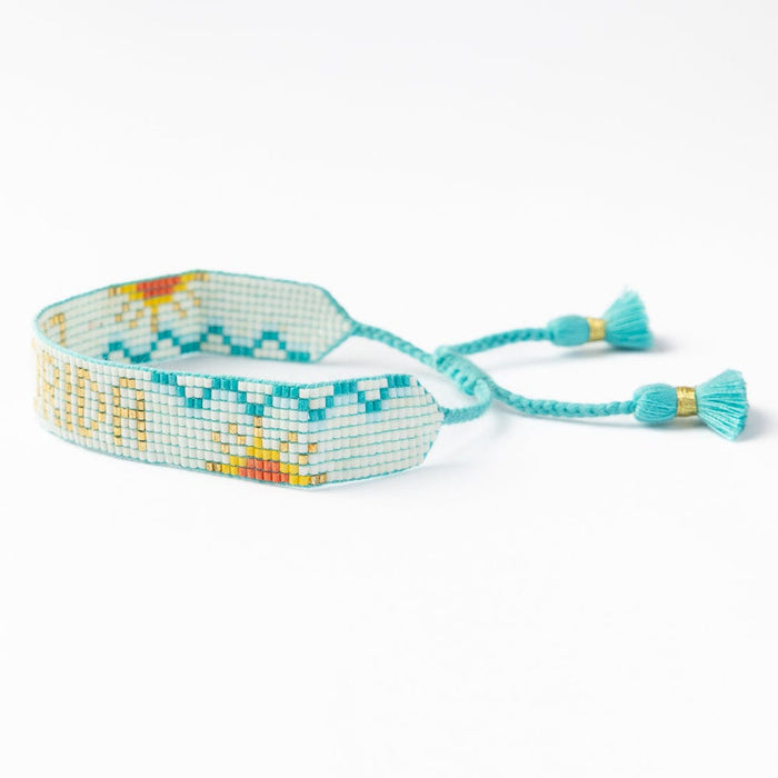 Gabby "Florida" Waves With Sunshine Adjustable Beaded Bracelet Sliding Knot