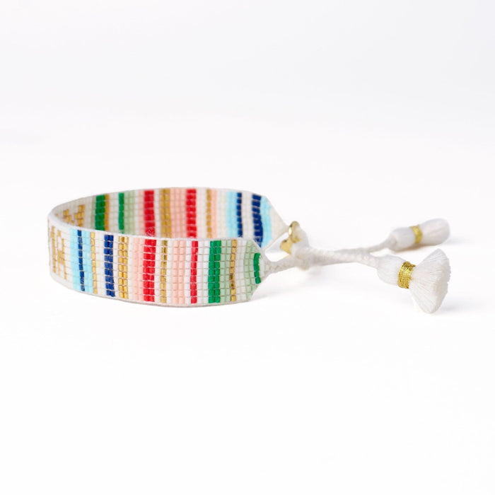 Gabby "Mama" Adjustable Beaded Bracelet Rainbow Sliding Knot