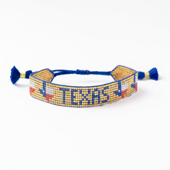Gabby "Texas" Adjustable Beaded Bracelet Gold Sliding Knot