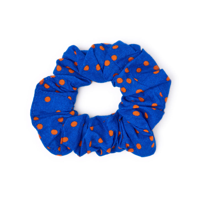 Game Day Alternating Stripe Scarf + Scrunchie Blue + Orange 21x21 Scarf