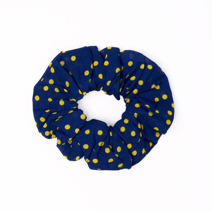 Game Day Alternating Stripe Scarf + Scrunchie Yellow + Navy 21x21 Scarf