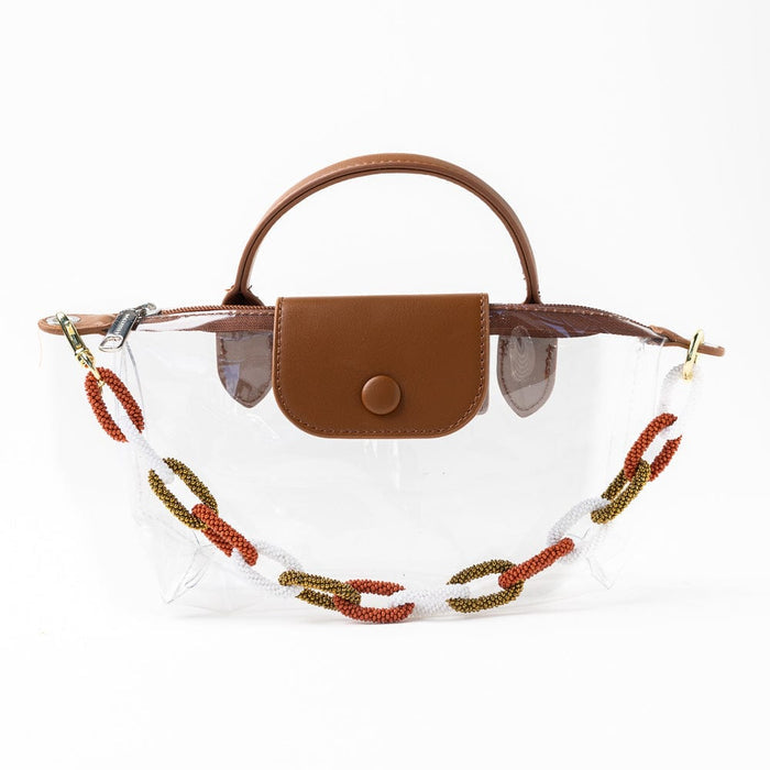 Game Day Beaded Bag Chain Burnt Orange Key Ring + Bag Charm