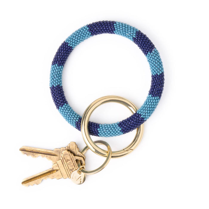 Game Day Beaded Color Block Key Ring Blue + Navy Key Ring + Bag Charm