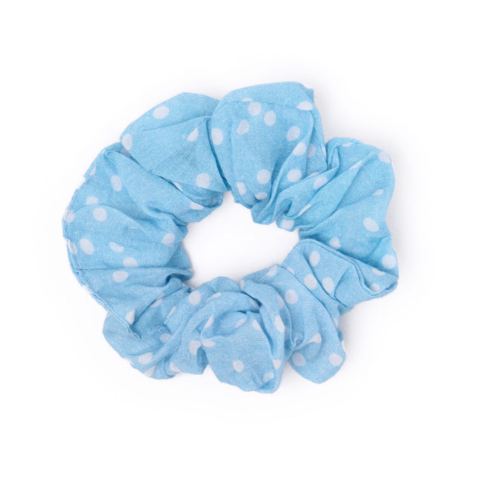 Game Day Check Scarf + Scrunchie Light Blue + White 21x21 Scarf