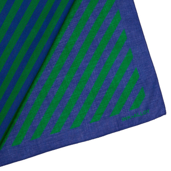 Game Day Diagonal Stripe Scarf + Scrunchie Blue + Green 21x21 Scarf