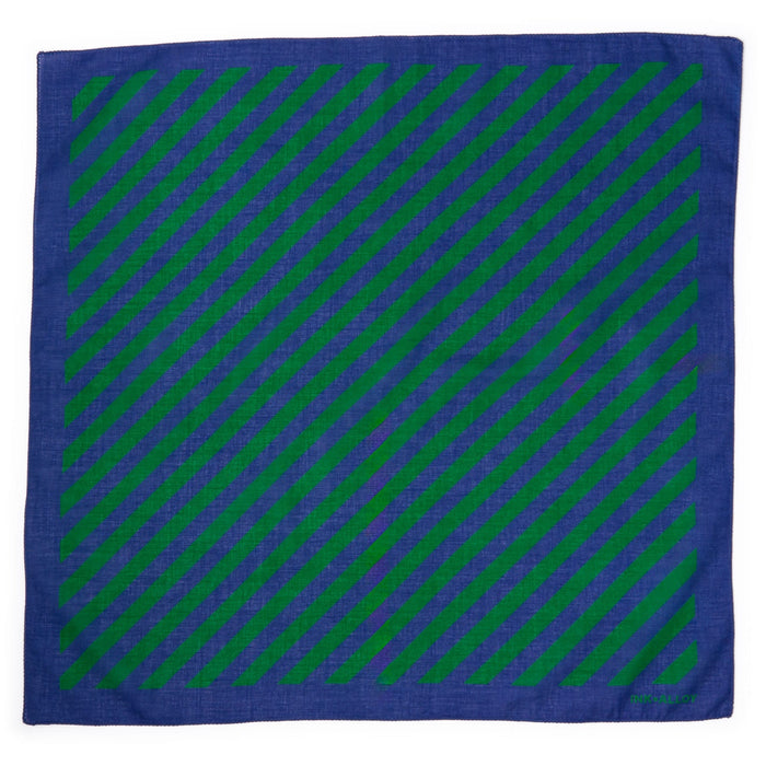 Game Day Diagonal Stripe Scarf + Scrunchie Blue + Green 21x21 Scarf