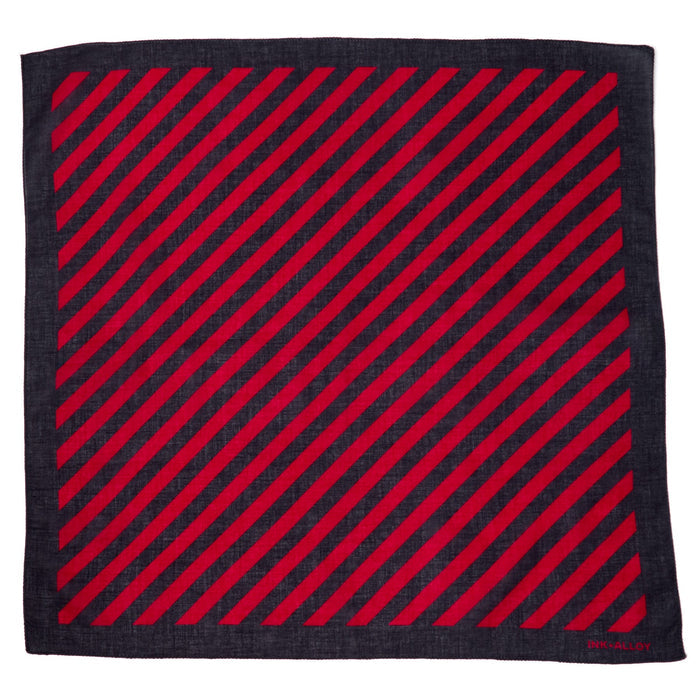Game Day Diagonal Stripe Scarf + Scrunchie Red + Black 21x21 Scarf