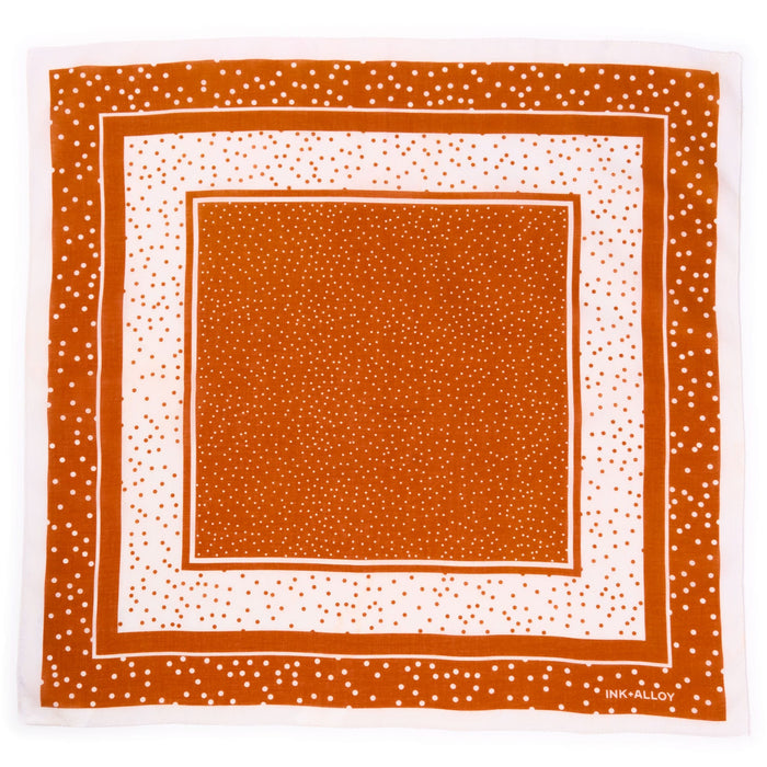 Game Day Polka Dot Scarf + Scrunchie Burnt Orange + White 21x21 Scarf
