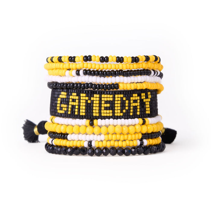 Game Day Sage 10 Strand + Gabby Stack Black, Yellow, + White Stack