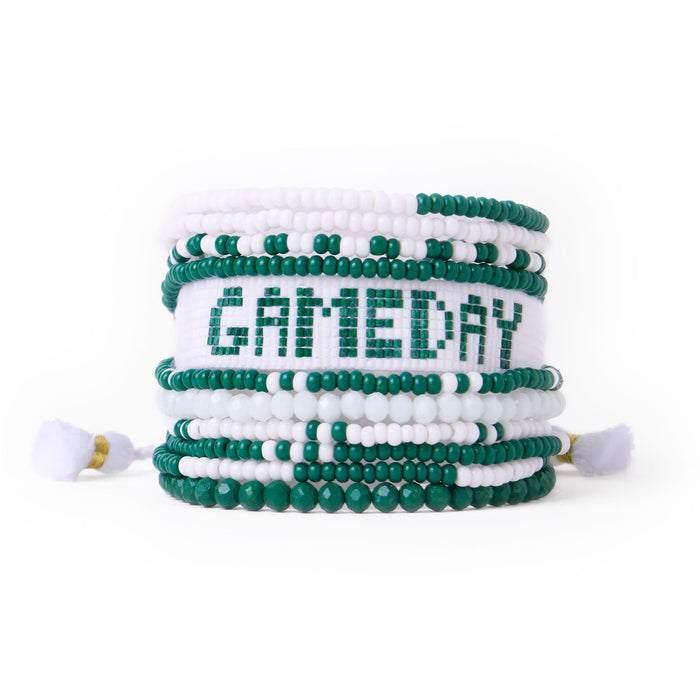 Game Day Sage 10 Strand + Gabby Stack Green + White Stack