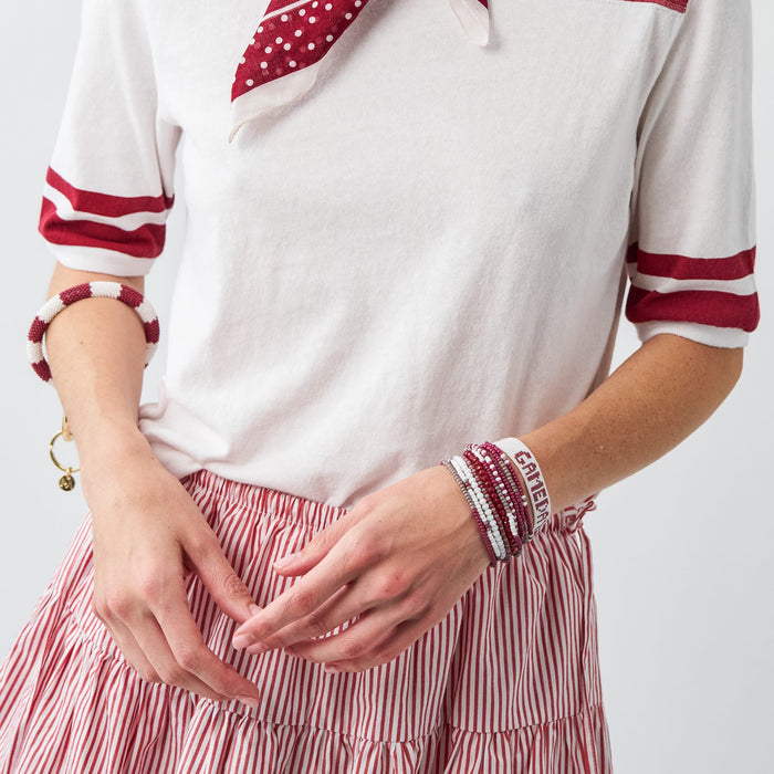 Game Day Sage 10 Strand + Gabby Stack Maroon, Grey, + White Stack