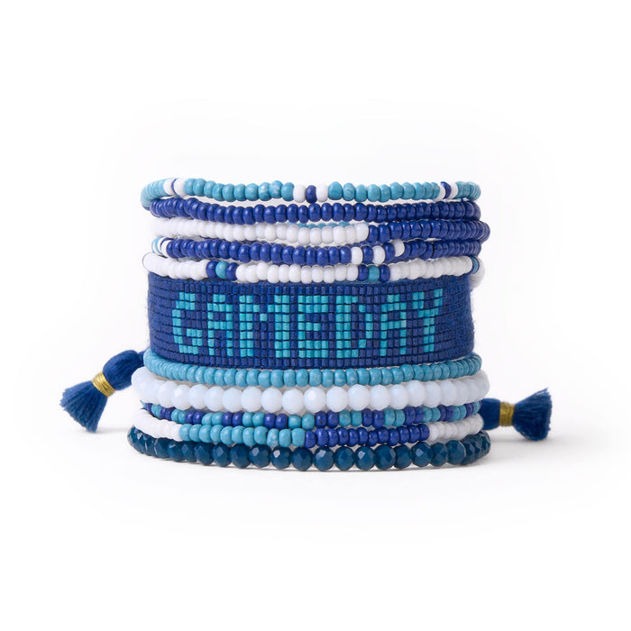 Game Day Sage 10 Strand + Gabby Stack Navy, Light Blue, + White Stack