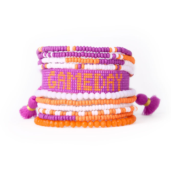 Game Day Sage 10 Strand + Gabby Stack Purple, Orange, + White Stack