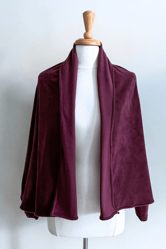 Glacier Fleece Wrap in Plum color from Diane Kroe