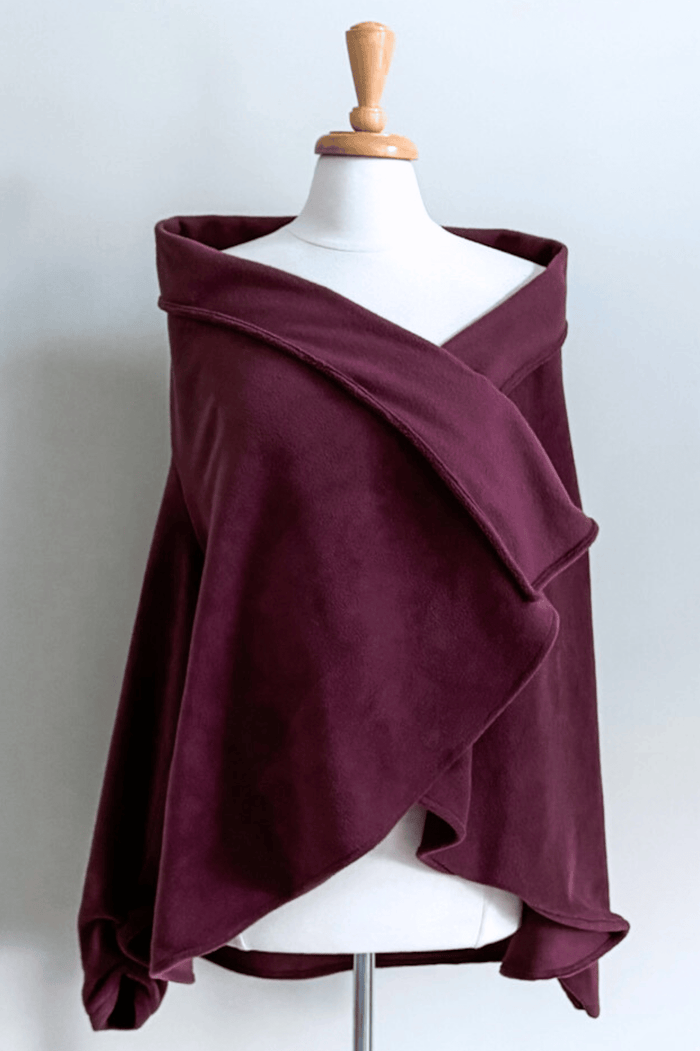 Glacier Fleece Wrap in Plum color from Diane Kroe