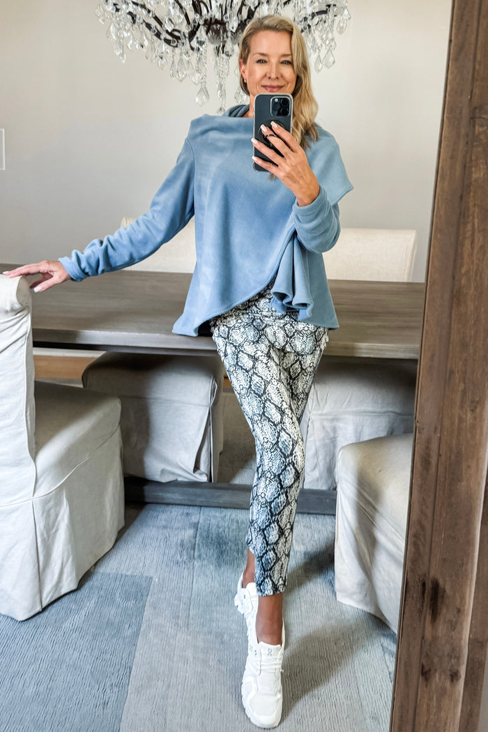 Glacier Fleece Wrap in Denim color from Diane Kroe