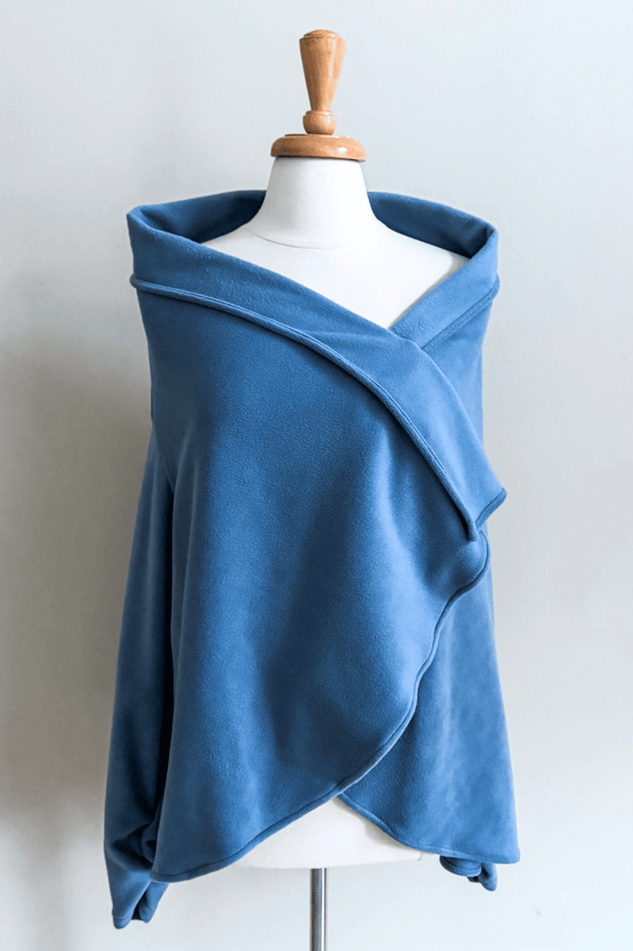 Glacier Fleece Wrap in Denim color from Diane Kroe