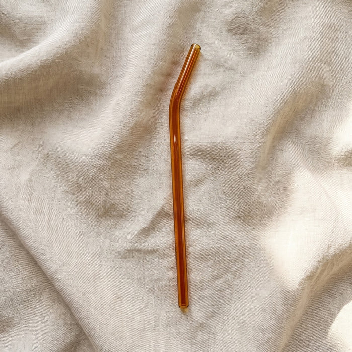 Glass Straw, Amber, Bent