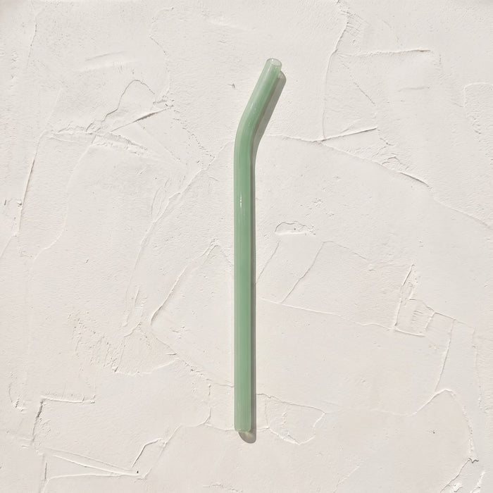 Glass Straw, Jade, Bent