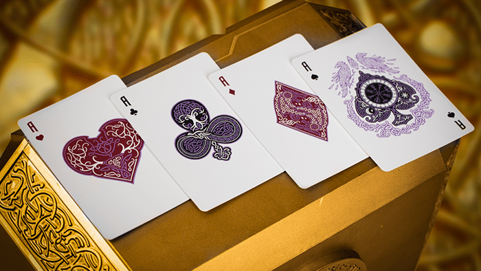 PlayingCardDecks.com-Gods of Norse Purple Royal Playing Cards TPCC