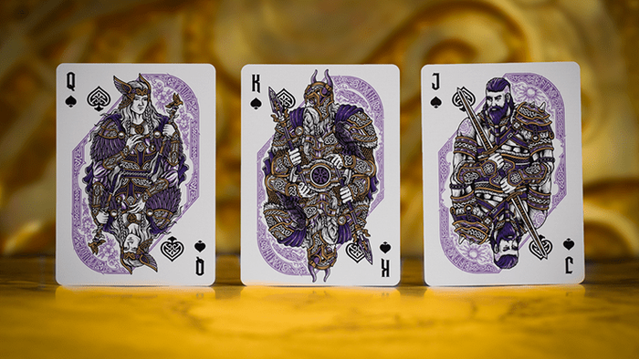 PlayingCardDecks.com-Gods of Norse Purple Royal Playing Cards TPCC