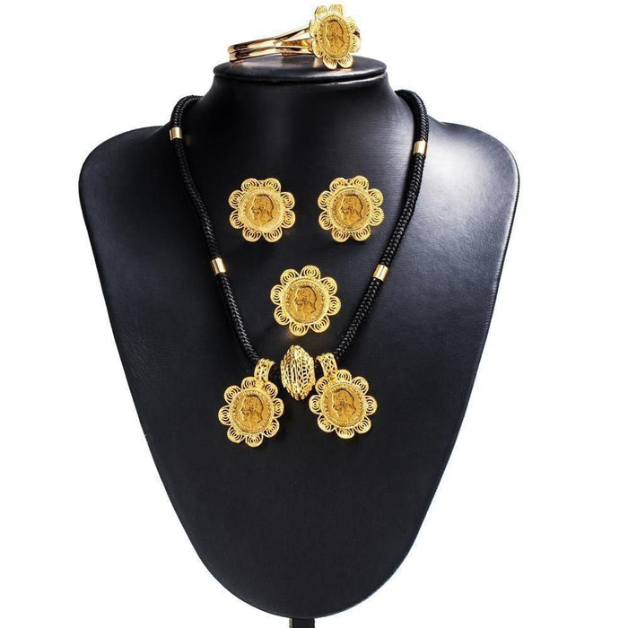 Gold Color Women Ethiopian Coins Jewelry Sets - Natna Shop