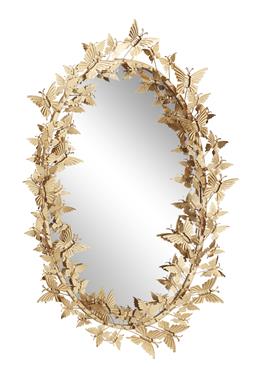 Gold Glam Oval Butterfly Mirror 25 x 41 inches