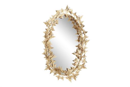 Gold Glam Oval Butterfly Mirror 25 x 41 inches