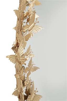 Gold Glam Oval Butterfly Mirror 25 x 41 inches