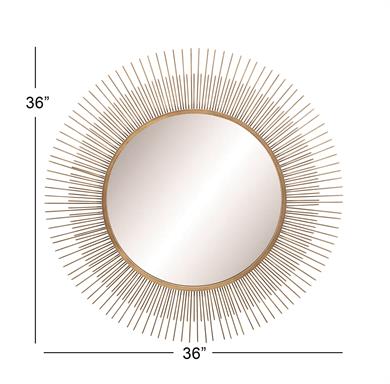 Mirror Gold Modern Sunburst Wall Mirror 36 inch UMA