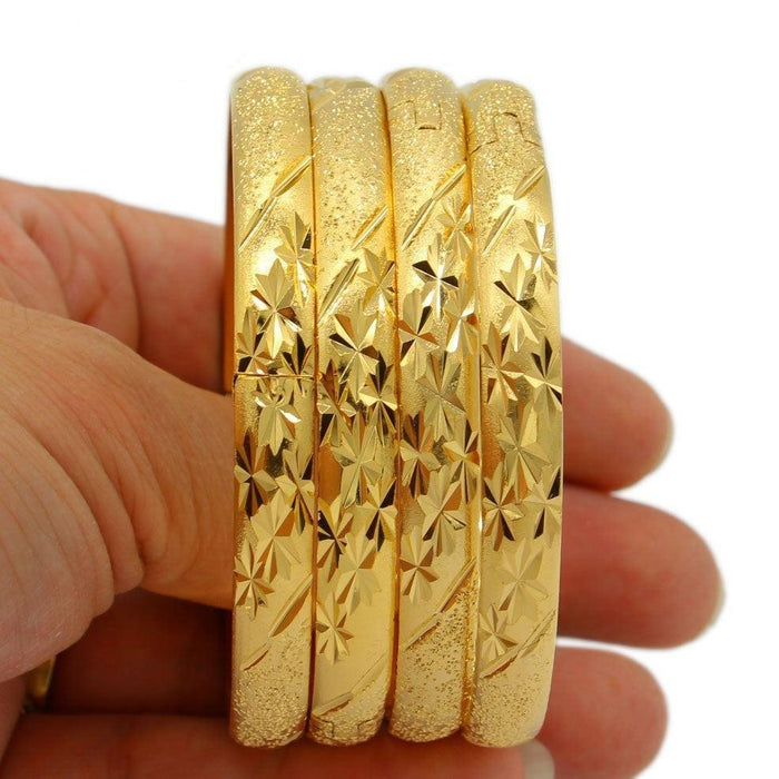 Gold Plated Bracelets Jewellry 4pcs - Natna Shop