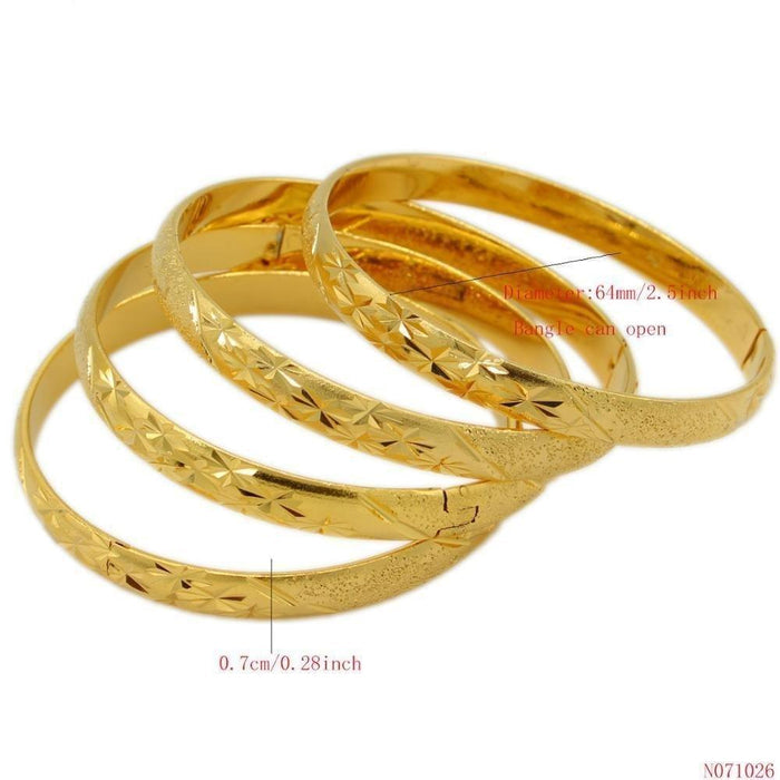 Gold Plated Bracelets Jewellry 4pcs - Natna Shop