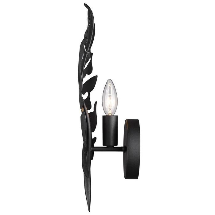 Wall Sconce Golden Lighting 1103-1W NB Aruba 1 Light Wall Sconce in Black Golden Lighting
