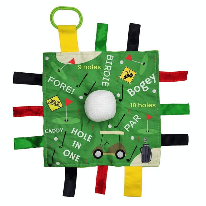 Golf Baby Learning Lovey Tag Stroller Toy 10" x 10"