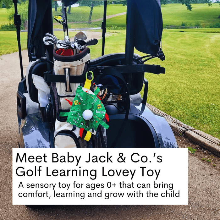 Golf Baby Learning Lovey Tag Stroller Toy 10" x 10"